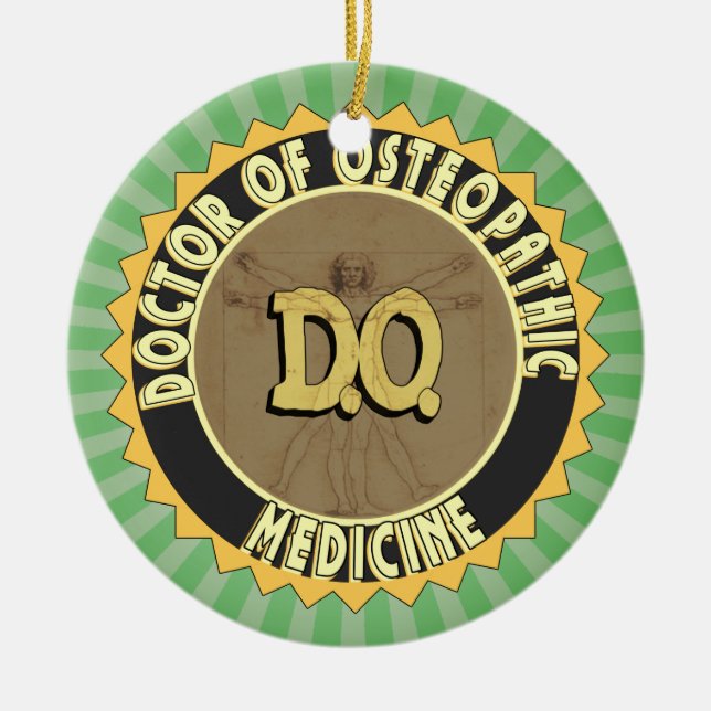 D.O. ABZEICHEN vitruvian Man DOCTOR OSTEOPATHY Keramikornament (Vorne)