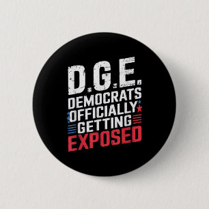 D.o.g.e Doge Politische Satire American Flag T-Shi Button