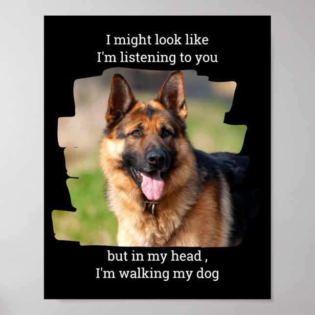 D Pet Photo Funny Dog Dad  Poster (Vorne)