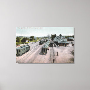 D & R G Bahndepot Leinwanddruck