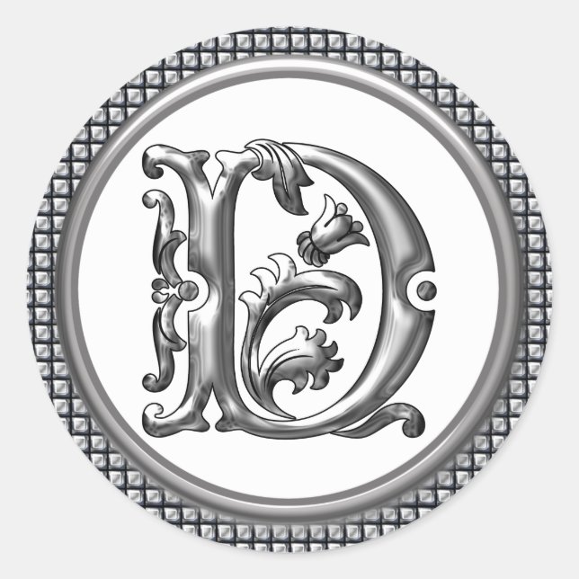 D Rundkleber in Silber Runder Aufkleber (Vorderseite)
