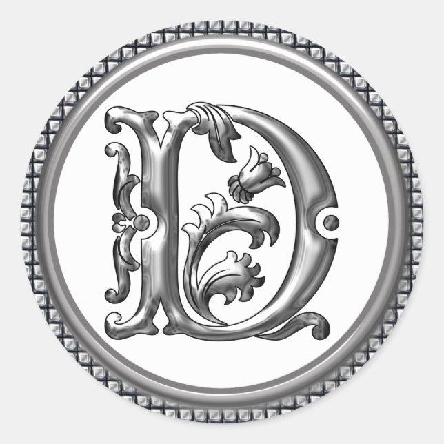 D Rundkleber in Silber Runder Aufkleber (Vorderseite)