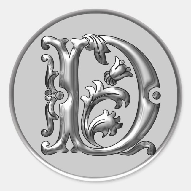 D Rundkleber in Silber Runder Aufkleber (Vorderseite)