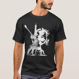 D-Schwarz-Eiffel T-Shirt