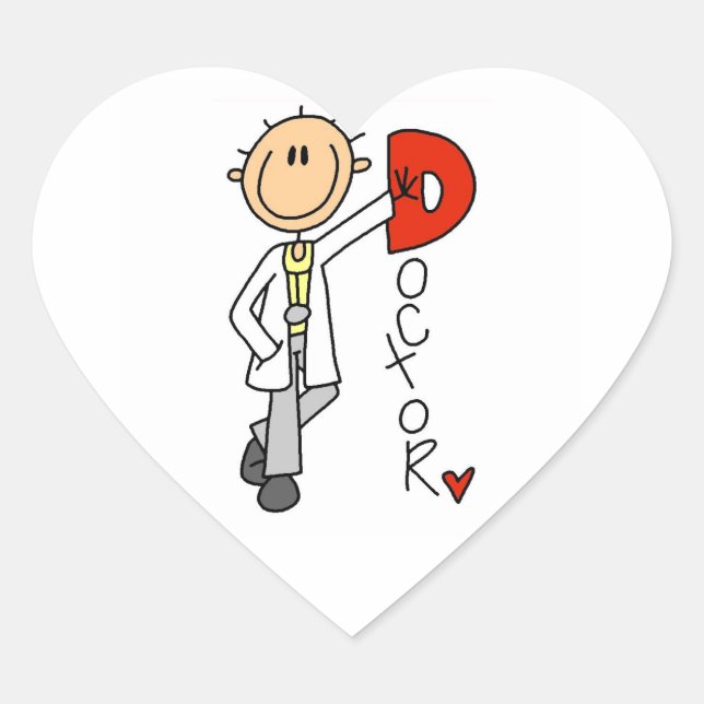 D steht für Doktor Herz-Aufkleber (Vorderseite)