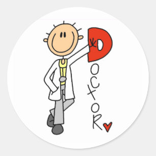 D steht für Doktor Runder Aufkleber