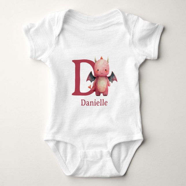D steht für Drache Personalisieren Baby Strampler (Vorderseite)