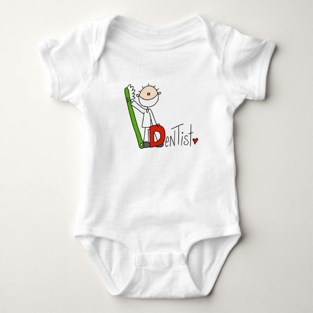 D steht für Zahnarzt Baby Strampler (Vorderseite)