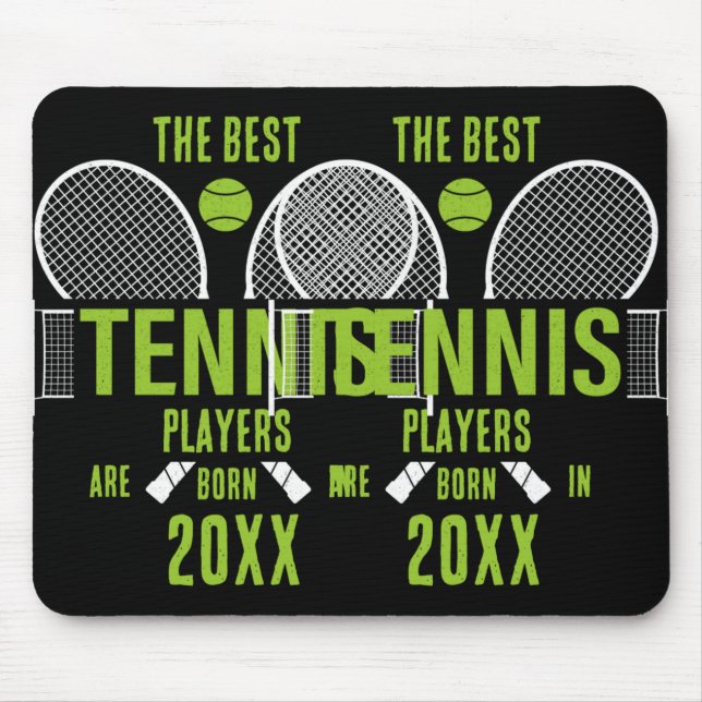 D Tennis Birth Year Name Birthday T Shirt  Mousepad (Vorne)