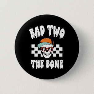D Two Bone Funny 2. Geburtstag Halloween Skelett Button