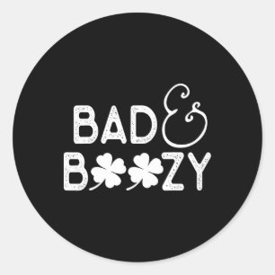D und Boozy T-Shirt Lustiges St. Patricks Day Trin Runder Aufkleber