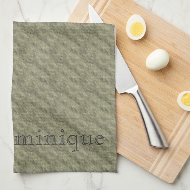 D - Vintages Monogramm (Gold) Handtuch (Viertel Falte)