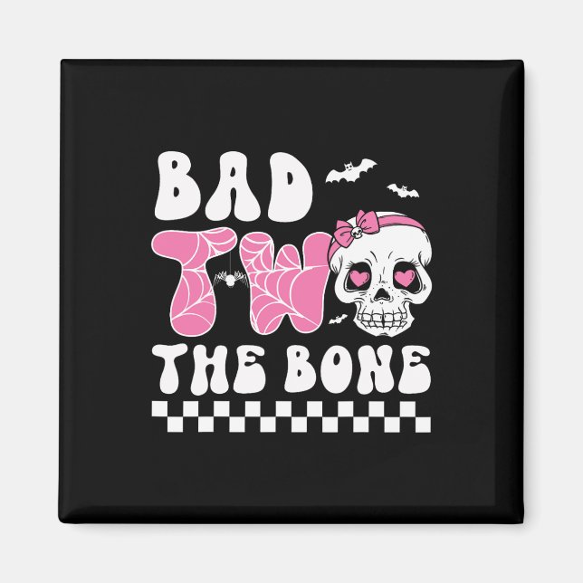D Zwei der Knochen Geburtstag Kleinkind Halloween  Magnet (Vorne)