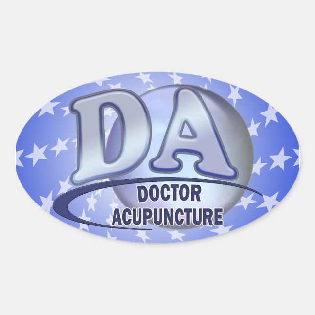 DA ACRONYM LOGO DOKTOR DER AKUPUNKTUR OVALER AUFKLEBER (Vorderseite)