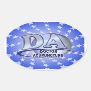 DA ACRONYM LOGO DOKTOR DER AKUPUNKTUR OVALER AUFKLEBER