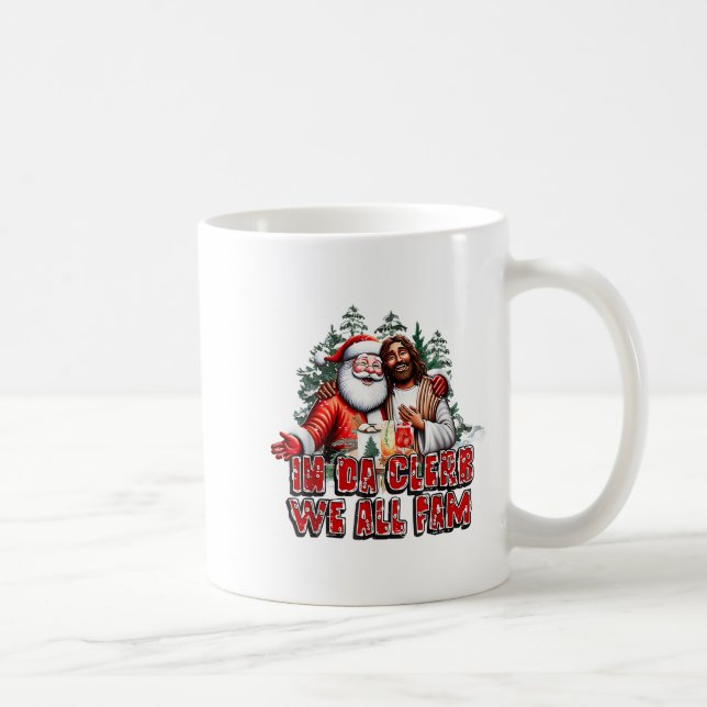 Da Clerb wir alle fühlen Jesus Santa Funny Weihnac Kaffeetasse (Rechts)