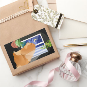 DA DRAUSSEN Kaschierrechteck-Aufkleber. Rechteckiger Aufkleber