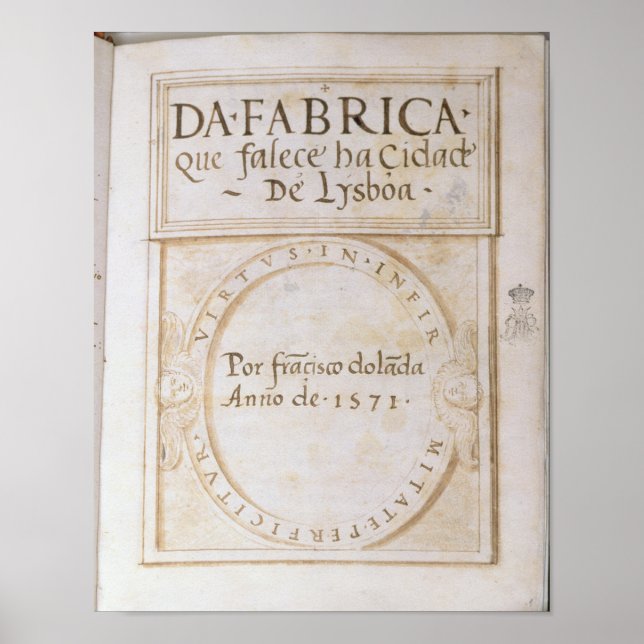 Da Fabrica que falece ha Cidade de Lysboa' Poster (Vorne)