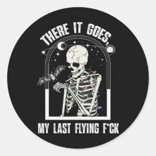 Da geht es um mein letztes Flying Funny Halloween  Runder Aufkleber