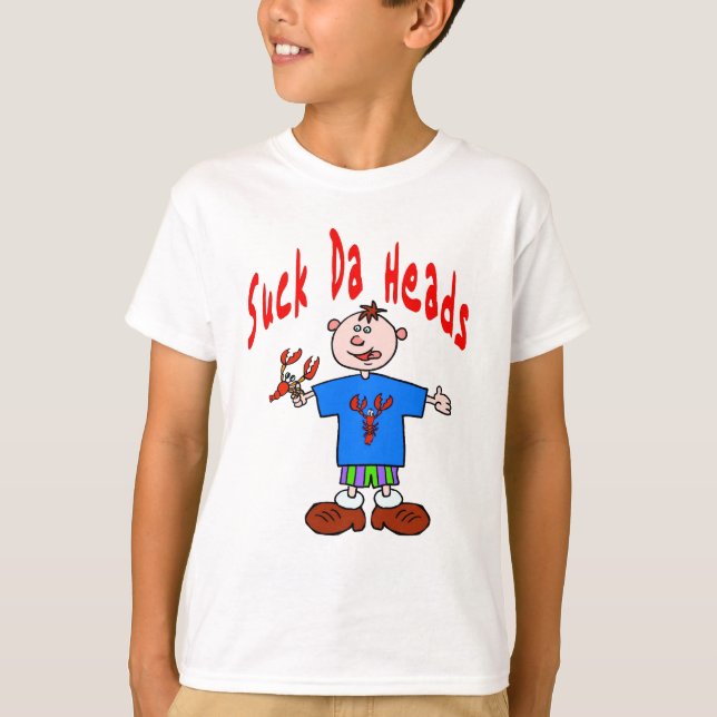 Da Heads: Kids Crawfish Cartoon T-Shirt (Vorderseite)