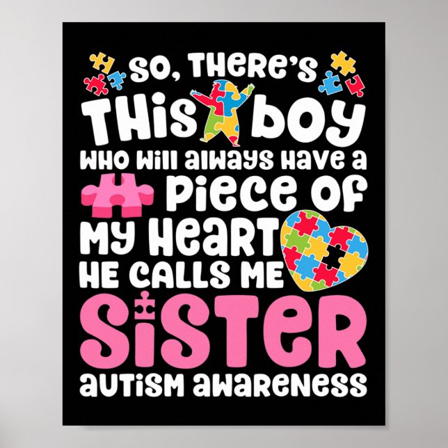 Da ist dieser Junge, den er mich Schwester Autism  Poster (Vorne)