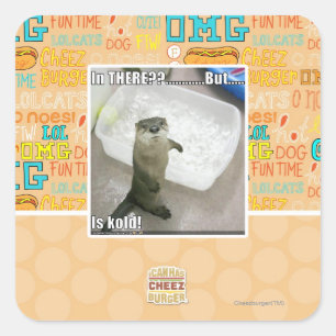 Da? Ist kalt! Quadratischer Aufkleber