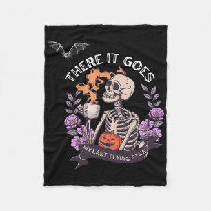 Da ist mein letztes Flying Skeleton Halloween Fleecedecke