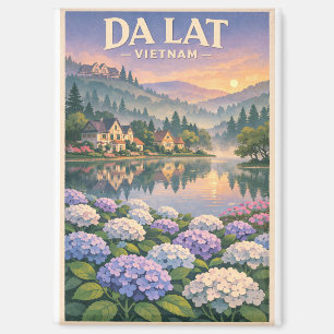 Da Lat Stadt, Vietnam, in klassischem Retro-Stil  Magnet