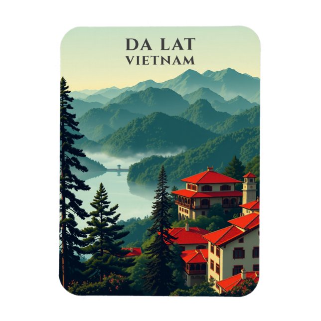 Da Lat Vietnam Landschaftlich Travel Magnet (Vertikal)
