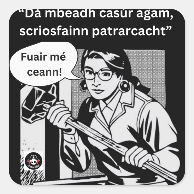 Dá mbeadh casúr agam quadratischer aufkleber (Vorderseite)