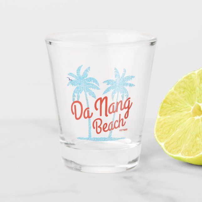 Da Nang Beach Vintag verblasst Schnapsglas (Vorderseite)
