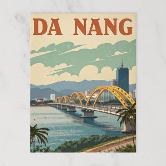 Da Nang Dragon Bridge in Stylized Art Postkarte
