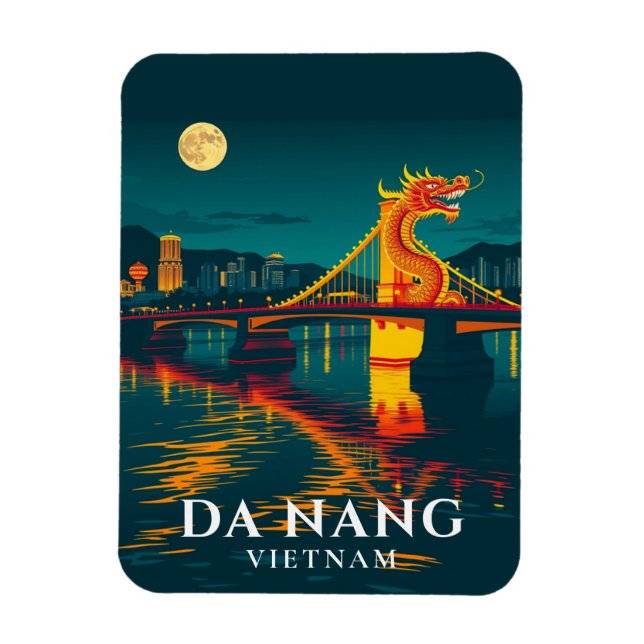 Da Nang Dragon Bridge Vietnam Travel Magnet (Vertikal)