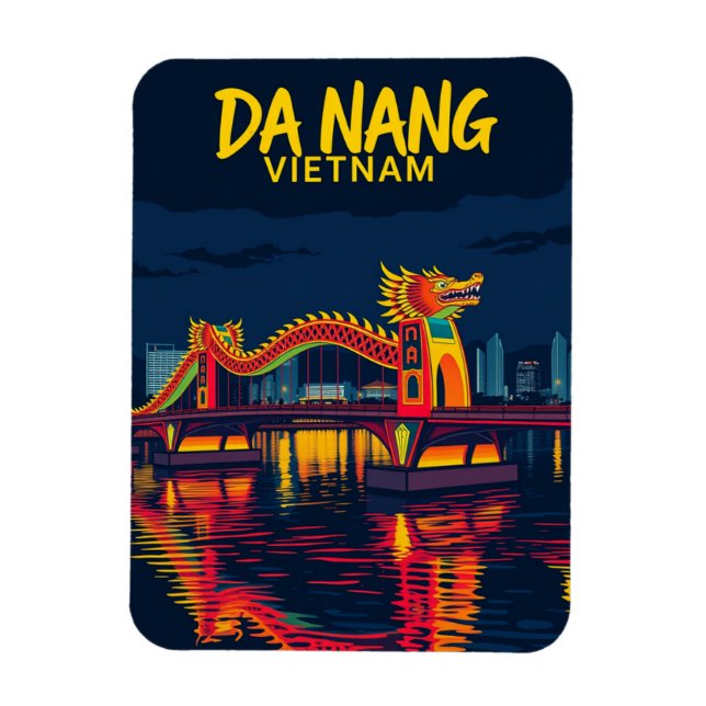 Da Nang Vietnam Dragon Bridge Travel Magnet (Vertikal)