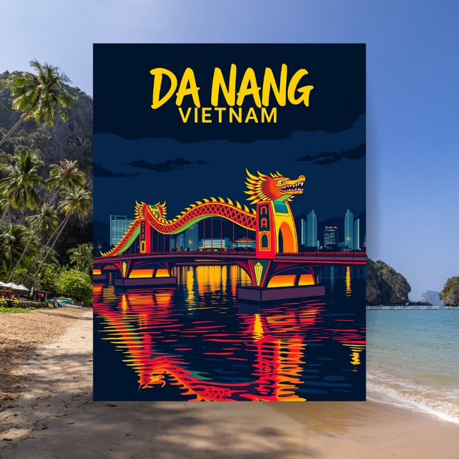 Da Nang Vietnam Dragon Bridge Travel Postkarte (Da Nang Vietnam Dragon Bridge Travel Postcard)