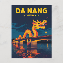 Da Nang Vietnam Dragon Bridge | Vintage Travel Postkarte