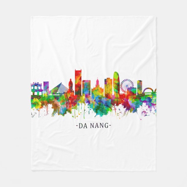 Da Nang Vietnam Skyline Fleecedecke (Vorderseite)