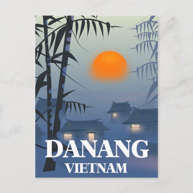 Da Nang Vietnam Travel Poster Postkarte (Vorderseite)