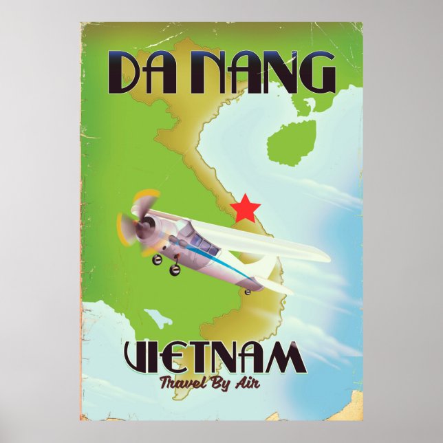 Da Nang Vietnam Vintage Reiseplakat Poster (Vorne)