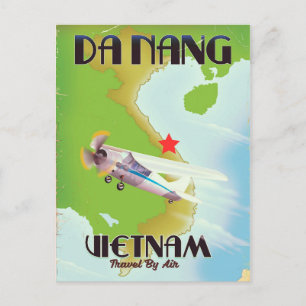 Da Nang Vietnam Vintage Reiseplakat Postkarte