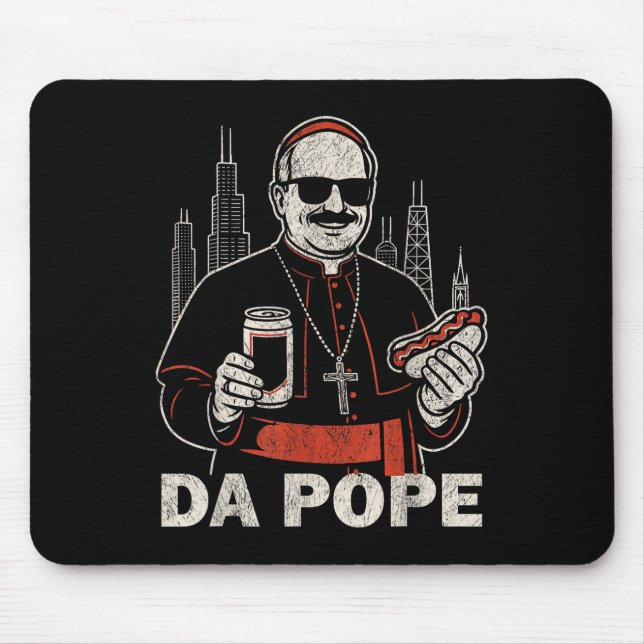 Da Pope aus Amerika Chicago Papst Leo Xiv Funny Vi Mousepad (Vorne)