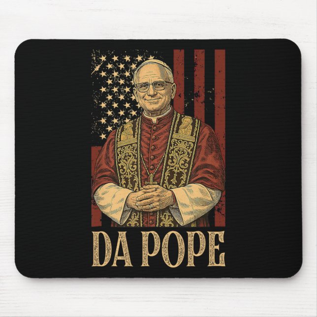 Da Pope Leo Xiv Neuer Papst Funny Spaß Männer Frau Mousepad (Vorne)