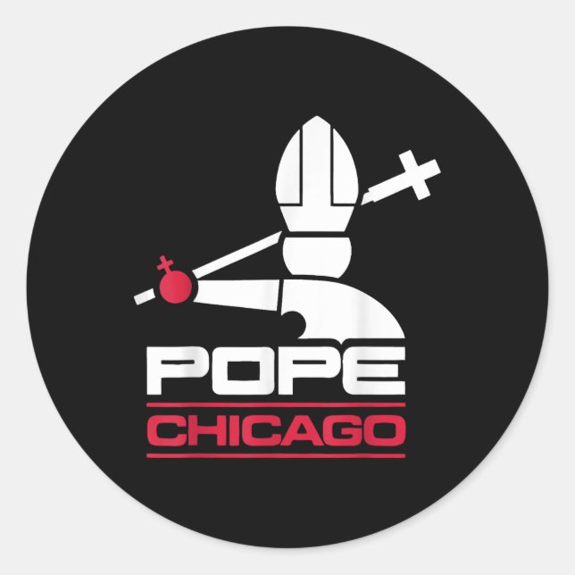 Da Pope Leo Xiv Shirt Chicago Baseball Runder Aufkleber (Vorderseite)