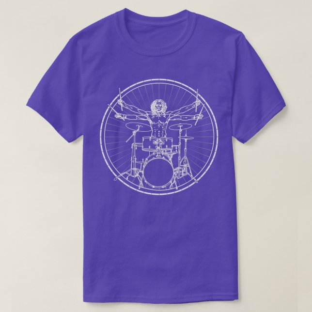 Da Vinci Drummer Drum Music Gift T-Shirt (Design vorne)
