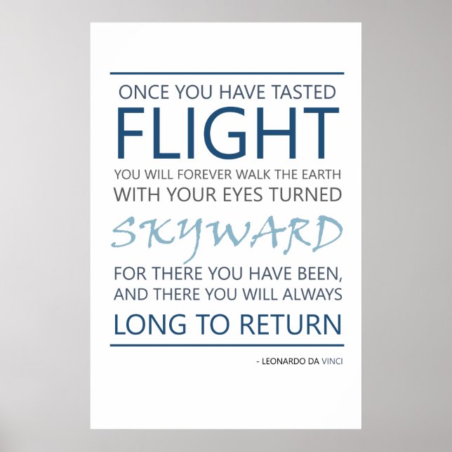 Da Vinci Flight Quote Poster (Vorne)