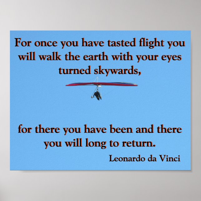 Da Vinci Flying Gedicht 🚁 ✨ Budget Special Poster (Vorne)