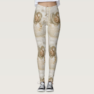 Da Vinci-Fötus-Zeichnungen Leggings