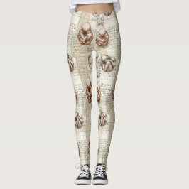 Da Vinci-Fötus-Zeichnungen Leggings