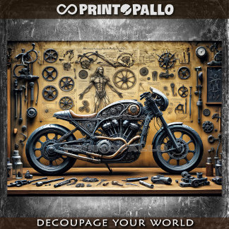 Da Vinci Garage und Steampunk-Fahrrad Seidenpapier