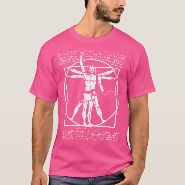 Da Vinci Guitar Man Vitruvian Man Gitarrist T Shir T-Shirt (Vorderseite)